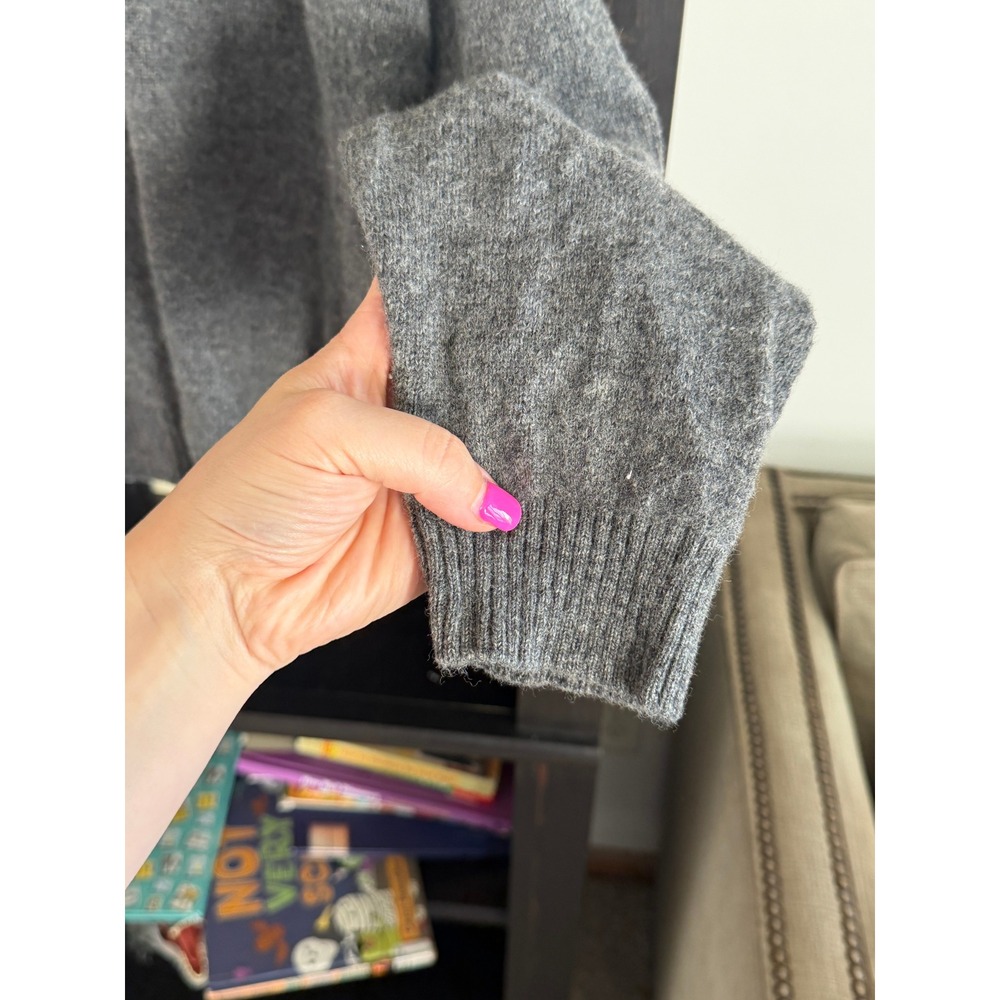 J.Crew Lambswool Striped Crewneck Sweater XL Gray Wool 90s Y2L Preppy Collegiate - Picture 2 of 4